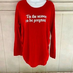 XL Motherhood Maternity Christmas Shirt